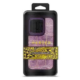 Кожаный чехол для Apple iPhone 14 Pro, Harder Crocosaur, фиолетовый, термополиуретан ТПУ + экокожа с текстурой крокодила, панель, защита корпуса, противоударный, микрофибра, рамка вокруг камеры, защита всего корпуса, (ARM76722) - мініатюра 3
