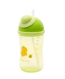Поїльник Baby Team, з силіконовою трубочкою, 9+ міс., 380 мл, зелений (5010_зеленый_с_котиком) - мініатюра 2