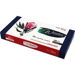 Набір акварельних фарб BOTANICAL металевий пенал Індіго 28 кольорів х 2,5 мл кювета Rosa Gallery