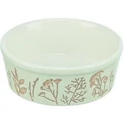 Миска для собак Trixie керамическая 0.3л d 12 см с растительным текстурным принтом бело-коричневая