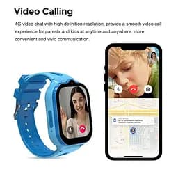 Дитячий смарт годинник T-47 Pro з GPS відстеженням, 4G SIM-картою, відеодзвінками, прослуховуванням, HD камерою, кнопкою SOS, ліхтариком, українською мовою та вологозахистом IP67 До 5 днів роботи Чорний - мініатюра 5