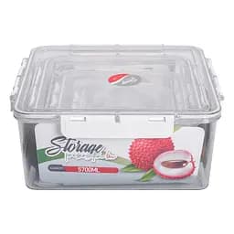 Набір контейнерів квадратних для зберігання 4 штуки, білий Yiwu HP-27-4 - мініатюра 5
