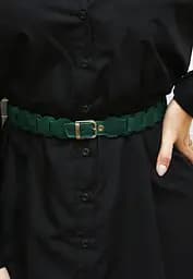 Женский кожаный бохо-ремень зеленый