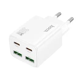 Мережевий зарядний пристрій Hoco N56 Fundador four-port PD30W(2C2A) charger(EU) Білий