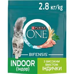 Сухий корм Purina One Indoor для дорослих котів що живуть у приміщенні, з високим вмістом індички 2.8 кг
