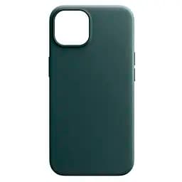 Кожаный чехол-панель для Apple iPhone 14, FAKE Leather Case, зеленый, искусственная кожа, премиальный, противоударный, защита всего корпуса, с мягкой подкладкой, поддержка MagSafe и беспроводной зарядки, ArmorStandart (ARM64393)