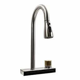 Смеситель для кухни с выдвижным изливом Platinum Водопад ZS84 brushed нержавеющая сталь