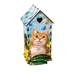 Чайний будиночок Ubumblebees Рудий котик (ПСФ156) PSF156 дерев'яний