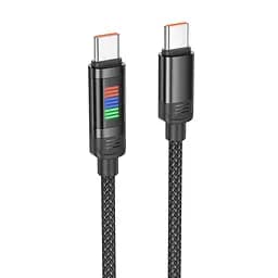 Кабель Hoco U126 з індикатором Type-C to Type-C PD 100W 1.2 м чорний