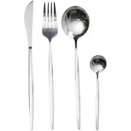 Набор столовых приборов Yiwu HP-20-42 нержавеющая сталь 24 предмета на 6 персон Серебряный