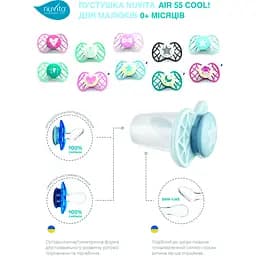 Силіконова ортодонтична пустушка Nuvita Air55 Cool Love, 0+ міс., рожевий (NV7064PR) - мініатюра 6