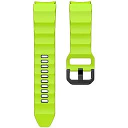 Ремінець для Samsung Galaxy Watch 4 Classic 42mm - зелено-чорний ширина кріплення 20мм силікон розмір L Watchbands Ribbed (W11-7WB17759971)