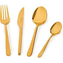 Набор столовых приборов Barazzoni Linea Oro 24 предмета золотой (71490002401)