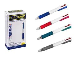 Ручка кулькова 3 в 1, синій, чорний, червоний, 12 шт.