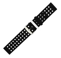 Подвійний ремінець з перфорацією для годинника Motorola Moto 360 2nd gen (46 мм) Black White - мініатюра 4