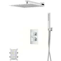 Душова система Corsan Ango 30 хром з термостатом + BOX прихованого монтажу ZA30TCH, Хром
