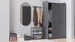 Полиця для взуття Слайм 3 Ferrum-decor 635x630x260 Чорний метал ДСП Дуб Сонома 16 мм (FRD-105158) - мініатюра 9
