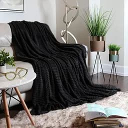 Плед флісовий Bergamo Line 130х180 см чорний (70030305-01)