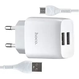 Мережевий зарядний пристрій Hoco C73A Glorious dual port charger set ( Type-C ) ( EU ) Білий