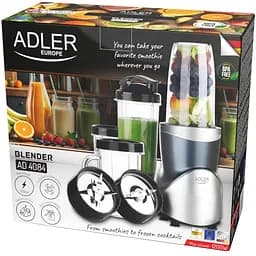 Фітнес-блендер Adler AD 4084 500Вт/Pulse/4 скляні пляшки 700мл, 2x500мл, 300мл (AD4084)