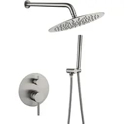 Душова система прихованого монтажу Wezer EKO17В-01, вилив - перемикач на лійку, 2-функції, Нержавіюча сталь