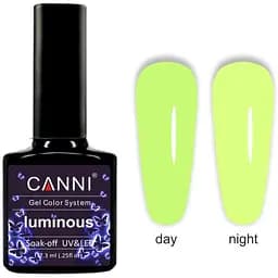 Гель-лак Canni Luminous №809, 7.3 мл сонячний жовтий/лайм