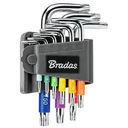 Набір ключів Bradas TORX TX 10-50 9 шт короткі (DIY-HKT62-SH/B)