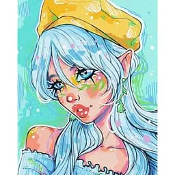 Картина за номерами "Блакитноока модниця" ©nila_art_art KHO2547 40х50 см Ideyka