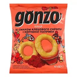 Кільця кукурудзяні Gonzo зі смаком кленового сиропу і копченої паприки 40 г