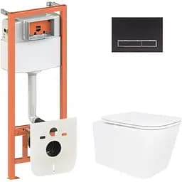 Набір Q-tap Nest 4 в 1 підвісний унітаз Crow Ultra Quiet 520x360x290 + комплект інсталяції QT05335172W48196