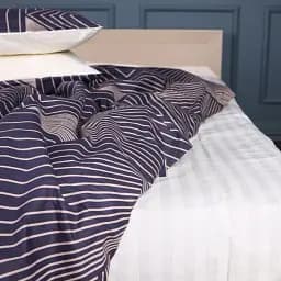 Простыня Mirson 17-0721 Cream and Grey Stripes 180x220 см Ranforce Elite кремовая (2200010687002)