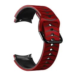 Ремінець для Samsung Galaxy Watch 4 40mm - червоно-чорний ширина кріплення 20мм силікон Watchbands Scales (W35-3WB39441171) - мініатюра 3