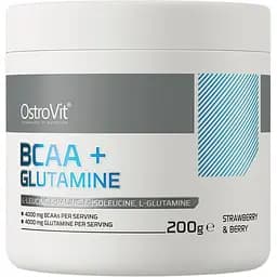 Аминокислоты OstroVit BCAA + Glutamine Клубнично-ягодный 200 г