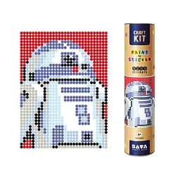 Картина по номерам стикерами в тубусе "Робот синий" (R2D2) , 1200 стикеров 1876, 33х48 см