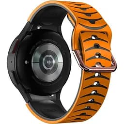 Ремінець для Samsung Galaxy Watch 5 40mm - оранжево-чорний ширина кріплення 20мм силікон Watchbands Scales (W20-0WB66359999)