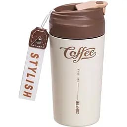 Термочашка Coffee 480 мл з керамічною колбою, коричневий Yiwu HP-14-14BR - мініатюра 2