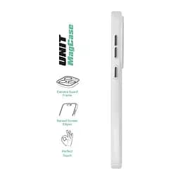 Чехол Samsung Galaxy S26 5G, Unit MagSafe, белый, прозрачный, магсейф, противоударный, магнитный, панель-накладка с поддержкой MagSafe, с поддержкой беспроводной зарядки, TPU+PC, защита всего корпуса, ударопрочный, ArmorStandart (ARM88802) - мініатюра 3