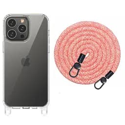 Чохол TPU Transparent with Straps для Apple iPhone 14 Pro 6.1 Red/White