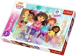Набір Пазли - (24 елм. MAXI) - "Готові розпочати подорож" / Nickelodeon: "Дора та друзі"