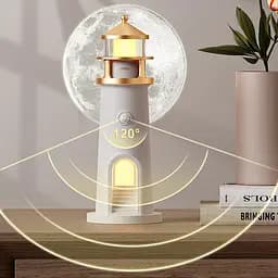 Проектор-нічник A08 Lighthouse 2in1 + Bluetooth колонка White - мініатюра 3