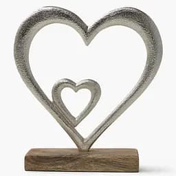 Декор алюмінієвий MBM HOME Серце на підставці срібний 180х50х185 мм (DH-ST-38 L SILVER)