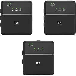 Подвійна бездротова радіосистема з 2-ма петличними мікрофонами Savetek P36-2 Lightning для iPhone/iPad Black