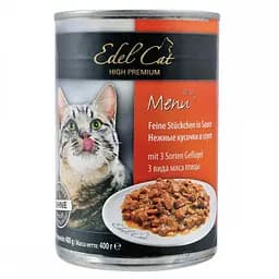 Корм влажний Edel Cat для котів три види птиці 400 г