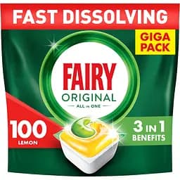 Капсули для посудомийних машин Fairy Original Все-в-1 Лимон 200 шт. (2 уп. x 100 шт.) - мініатюра 2