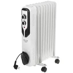 Масляний обігрівач Adler AD 7816 портативний 9 ребер 2000 Вт захист від перегріву білий