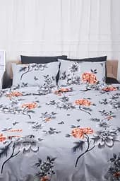 Комплект постільної білизни Moon&Star King Size 220x240 см наволочки 2х40х60 см Piwonie Gray Ranforce Elite - мініатюра 2