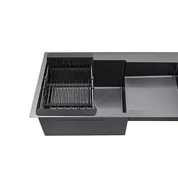 Кухонна мийка Kroner KRP PVD Schwarze - 7848LHM (3,0/1,0 мм) (CV030023) - мініатюра 4