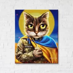 Картина постер на полотні BrushMe Котик-капелан