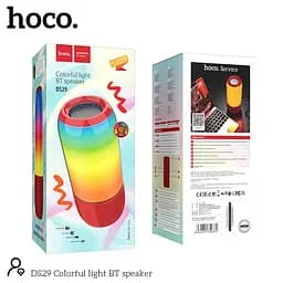 Портативна акустика Hoco Colorful light BT speaker DS29 бездротова червона - мініатюра 8