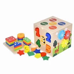 Дерев’яна розвиваюча іграшка 5-в-1 MD 0891 для дітей лабіринт, рахівниця, сортер